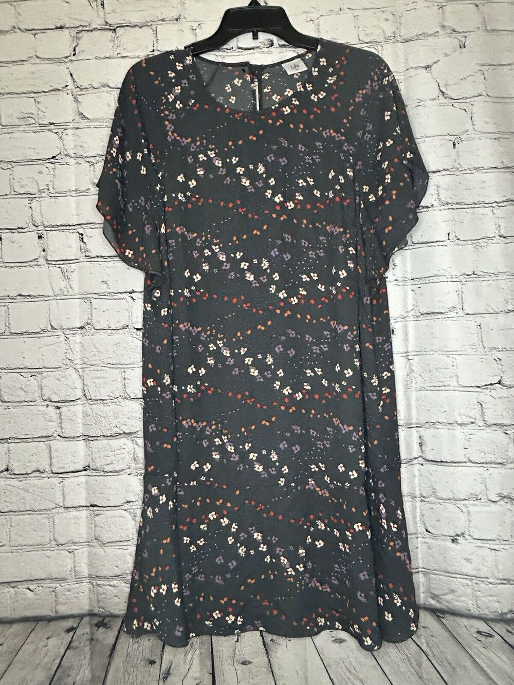 CAbi Women’s Floral Flutter Sleeve & Hem Muse Dress Style 3828 Size M